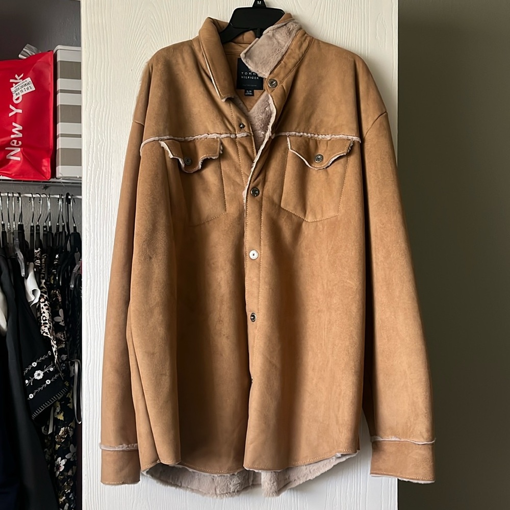 Tommy Hilfiger Adult XL Faux Suede Tan Coat